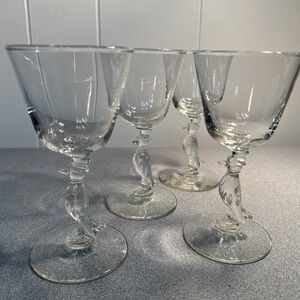 Set of FOUR Vintage Old Crow Glasses - Unique Barware